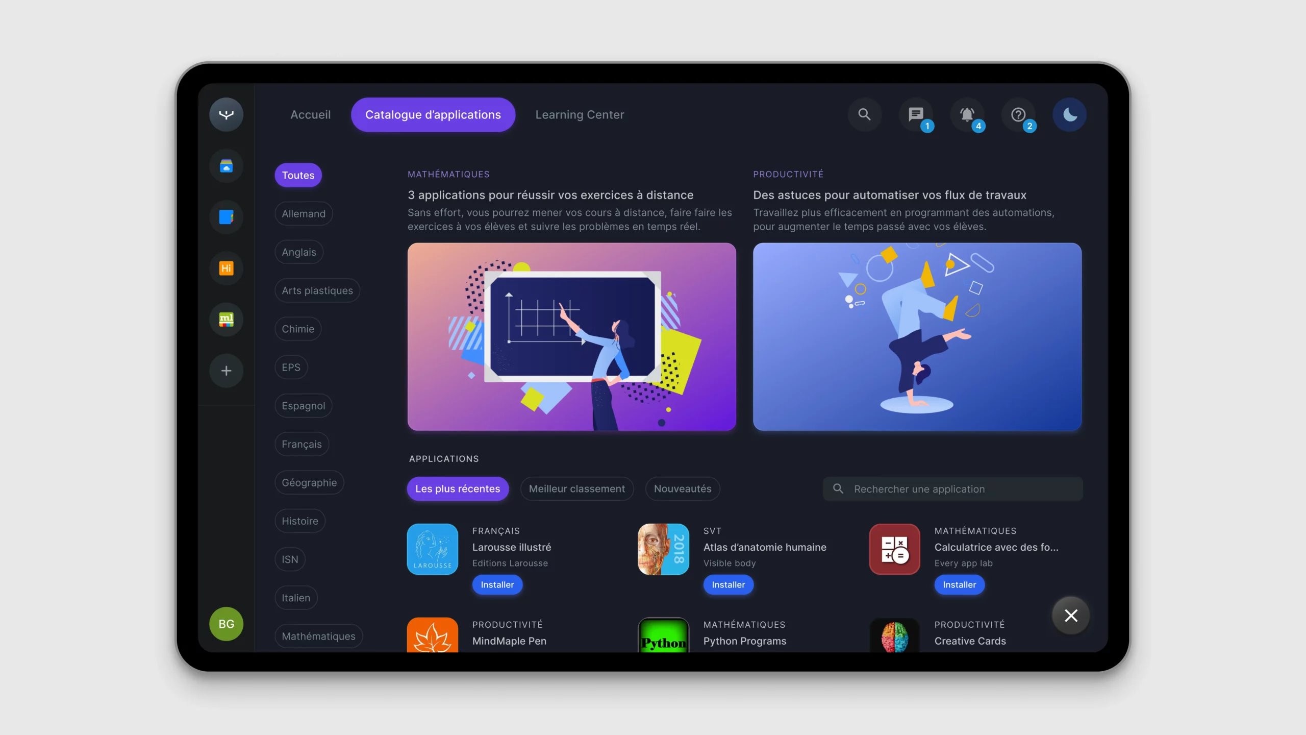 Dashboard applications